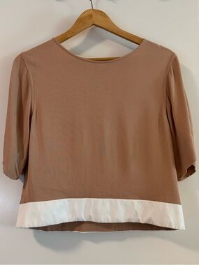 Sandro Paris Open Back Blush Top Size 1 Quiet Luxury Designer